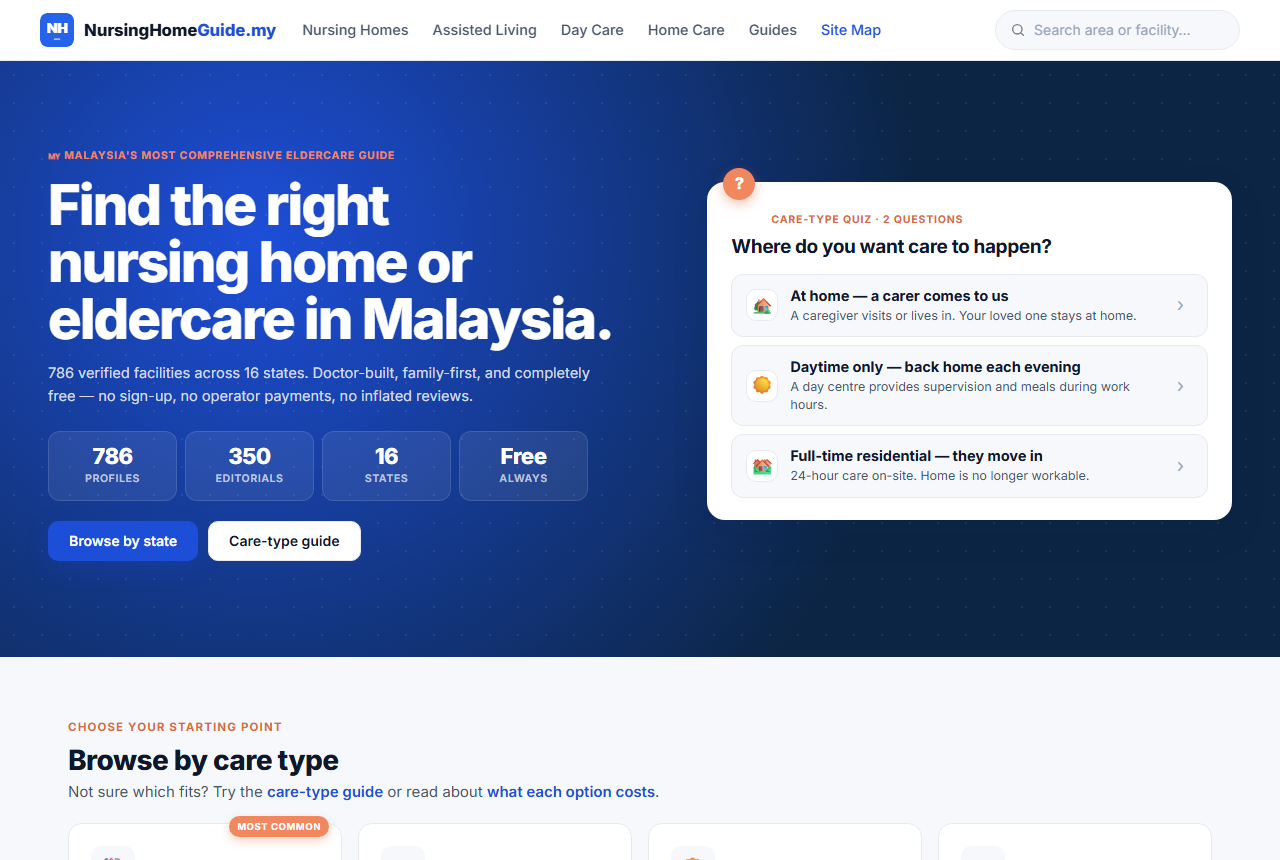 NursingHome Guide homepage
